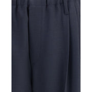 Brunello Cucinelli Gray Fleece Wool Casual Pants