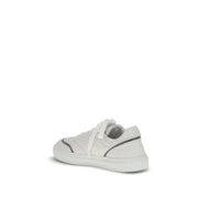 Brunello Cucinelli White Calf Leather Bos Taurus Low Top Sneakers