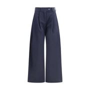 Ella Blue Cotton Casual Pants