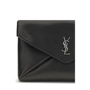 Saint Laurent Black Calf Leather Bos Taurus Clutch Bag