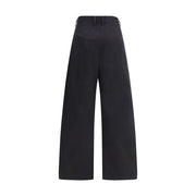 Ella Black Cotton Casual Pants