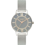 Olivia Burton Silver Stainless Steel Dress Watch
