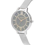 Olivia Burton Silver Stainless Steel Dress Watch