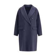 Brunello Cucinelli Blue Cashmere Coat