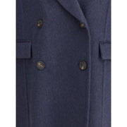 Brunello Cucinelli Blue Cashmere Coat