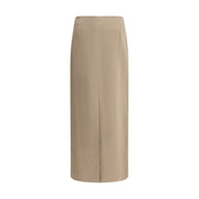 Brunello Cucinelli Gray Acetate Midi Skirt