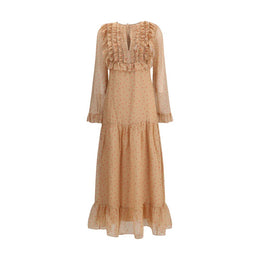 Kristina Ti Multicolor Silk Long Dress