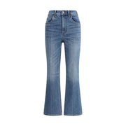 Tory Burch Light Blue Cotton Cropped Jeans