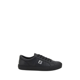 Fendi Black Calf Leather Bos Taurus Athletic Sneakers