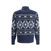 Brunello Cucinelli Blue Alpaca Vicugna Pacos Cardigan