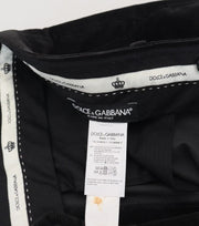 Dolce & Gabbana Black Stretch Cotton Slim Trousers Chino Pants