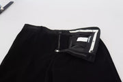Dolce & Gabbana Black Stretch Cotton Slim Trousers Chino Pants