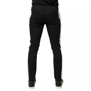 Dolce & Gabbana Black Tattered White Lining Skinny Denim Jeans