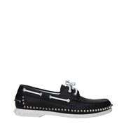Christian Louboutin Black Leather Slip-On Loafers