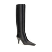 Saint Laurent Black Leather High Heel Boots