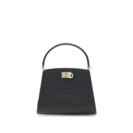Ferragamo Black Calf Leather Bos Taurus Handbag