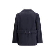 Valentino Blue Fleece Wool Coat