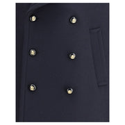 Valentino Blue Fleece Wool Coat