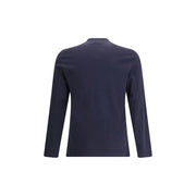 Brunello Cucinelli Blue Cotton Long Sleeve T-Shirt