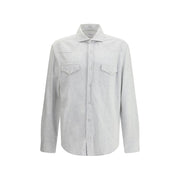 Brunello Cucinelli Gray Cotton Shirt