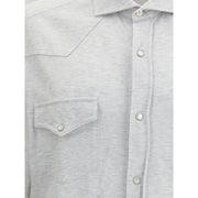 Brunello Cucinelli Gray Cotton Shirt