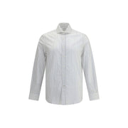 Brunello Cucinelli White Cotton Pattern Shirt
