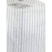 Brunello Cucinelli White Cotton Pattern Shirt