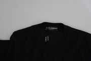 Dolce & Gabbana Black Cashmere Crewneck Pullover Sweater