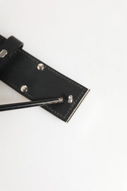 Dolce & Gabbana Black Leather Classic Metal Logo Buckle Belt
