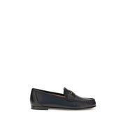 Chloé Black Calf Leather Bos Taurus Slip-On Loafers
