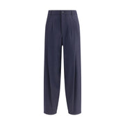 Giorgio Armani Blue Fleece Wool Casual Pants