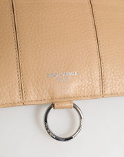 Dolce & Gabbana Beige Calfskin Leather Large Crossbody Card Holder Wallet