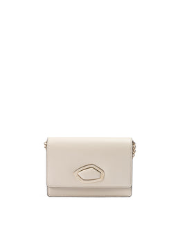 Giada Beige Leather Clutch Bag