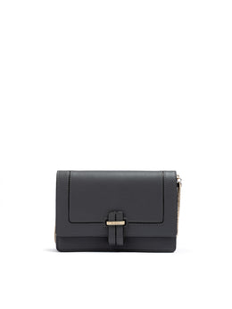 Giada Dark Grey Leather Clutch Bag