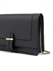 Giada Dark Grey Leather Clutch Bag
