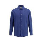 Brunello Cucinelli Blue Cotton Dress Shirt