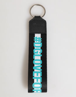 Dolce & Gabbana Multicolor Logo Polyester Brass Holder Keychain Keyring