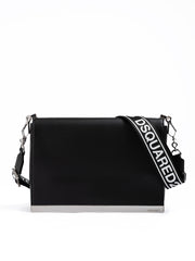 Dsquared² Black Leather Messenger Bag