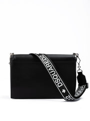 Dsquared² Black Leather Messenger Bag