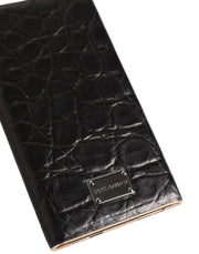 Dolce & Gabbana Black Leather Embossed Skin 3000mAh Power Bank Charger USB