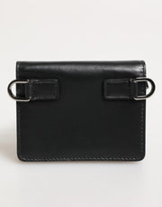 Dolce & Gabbana Black Leather DG Logo Bifold Card Holder Men Borse Wallet