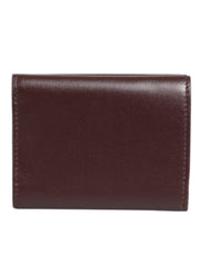 Dolce & Gabbana Leather Embossed Logo Trifold Men Card Holder Dark Brown