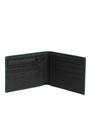 Dolce & Gabbana Green Leather DG Logo Plaque Bifold Men Card Holder Wallet