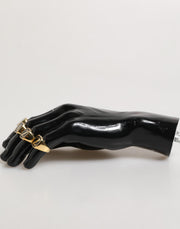 Dolce & Gabbana Gold Tone Brass JAZZ Letter Set 4 Pieces Adjustable Ring