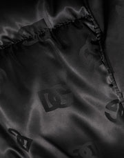 Dolce & Gabbana Black Monogram Logo Puffer Nylon Hooded Jacket