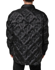 Dolce & Gabbana Black Quilted DG Logo Nylon Puffer Jacket