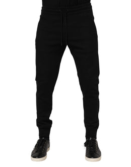 Dolce & Gabbana Black Cotton Jogger Jogging Men Trouser Pants