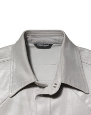 Dolce & Gabbana Metallic Gray Cotton Button Down Men Shirt