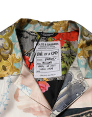 Dolce & Gabbana Multicolor Silk Opera Print Men Casual Shirt