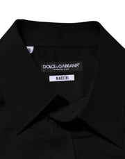 Dolce & Gabbana Black Viscose Long Sleeve Formal Dress Shirt